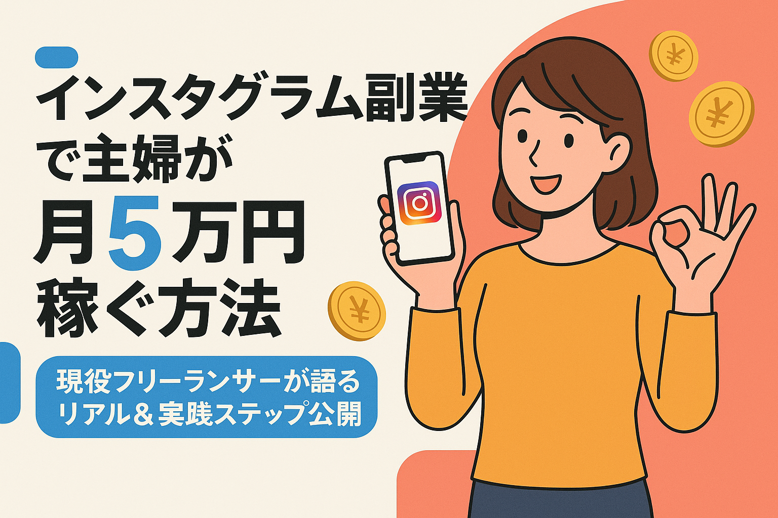 インスタグラム副業で主婦が月5万円稼ぐ方法｜現役フリーランサーが語るリアル&実践ステップ公開
