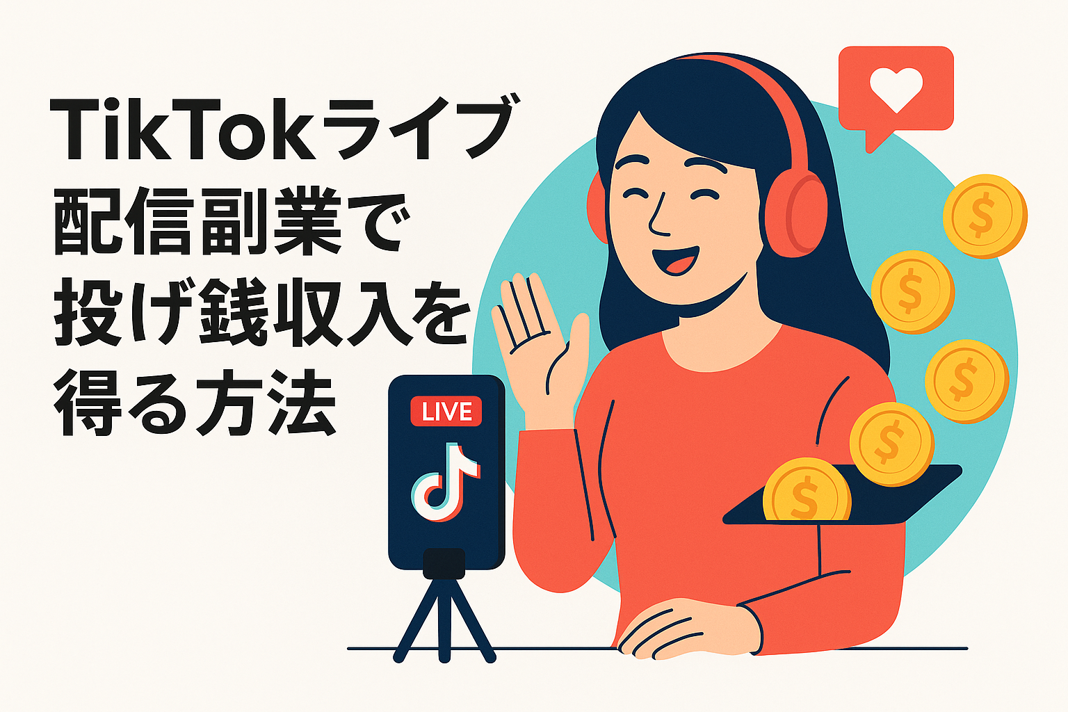 TikTokライブ配信副業で投げ銭収入を得る方法